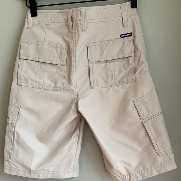 Quiksilver Tan/Green Cargo Shorts Knee Length Snap Close Cargo Pocket Waist 24 - Picture 5 of 14